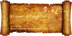 Vizner Árpád névjegykártya