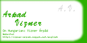 arpad vizner business card