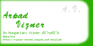 arpad vizner business card